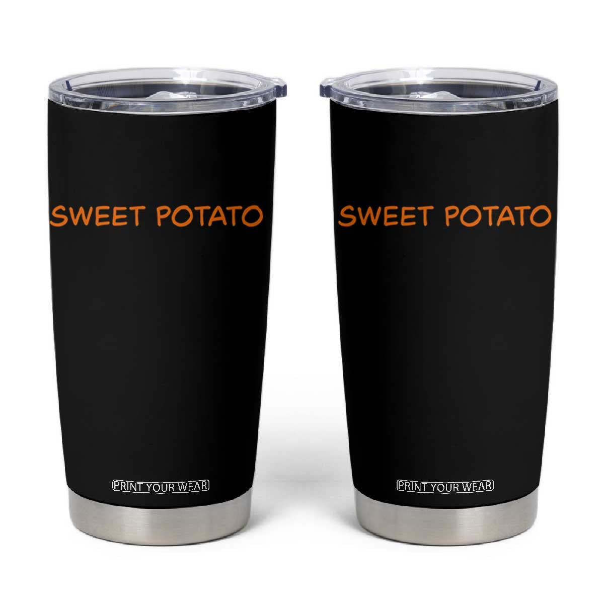 Matching Thanksgiving Couples Tumbler Cup Funny Sweet Potato Fall Couple TS10 Black Print Your Wear