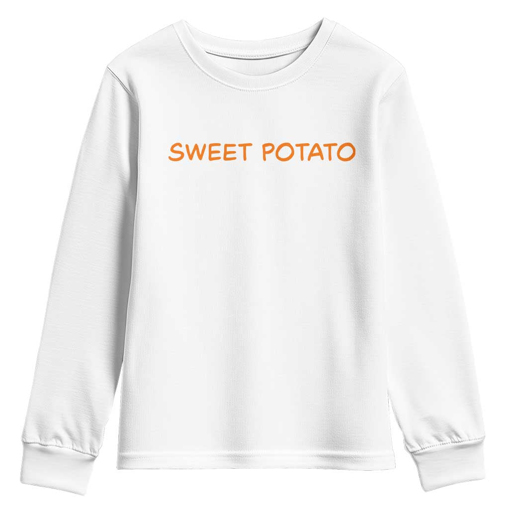 Matching Thanksgiving Couples Youth Sweatshirt Funny Sweet Potato Fall Couple TS10 White Print Your Wear