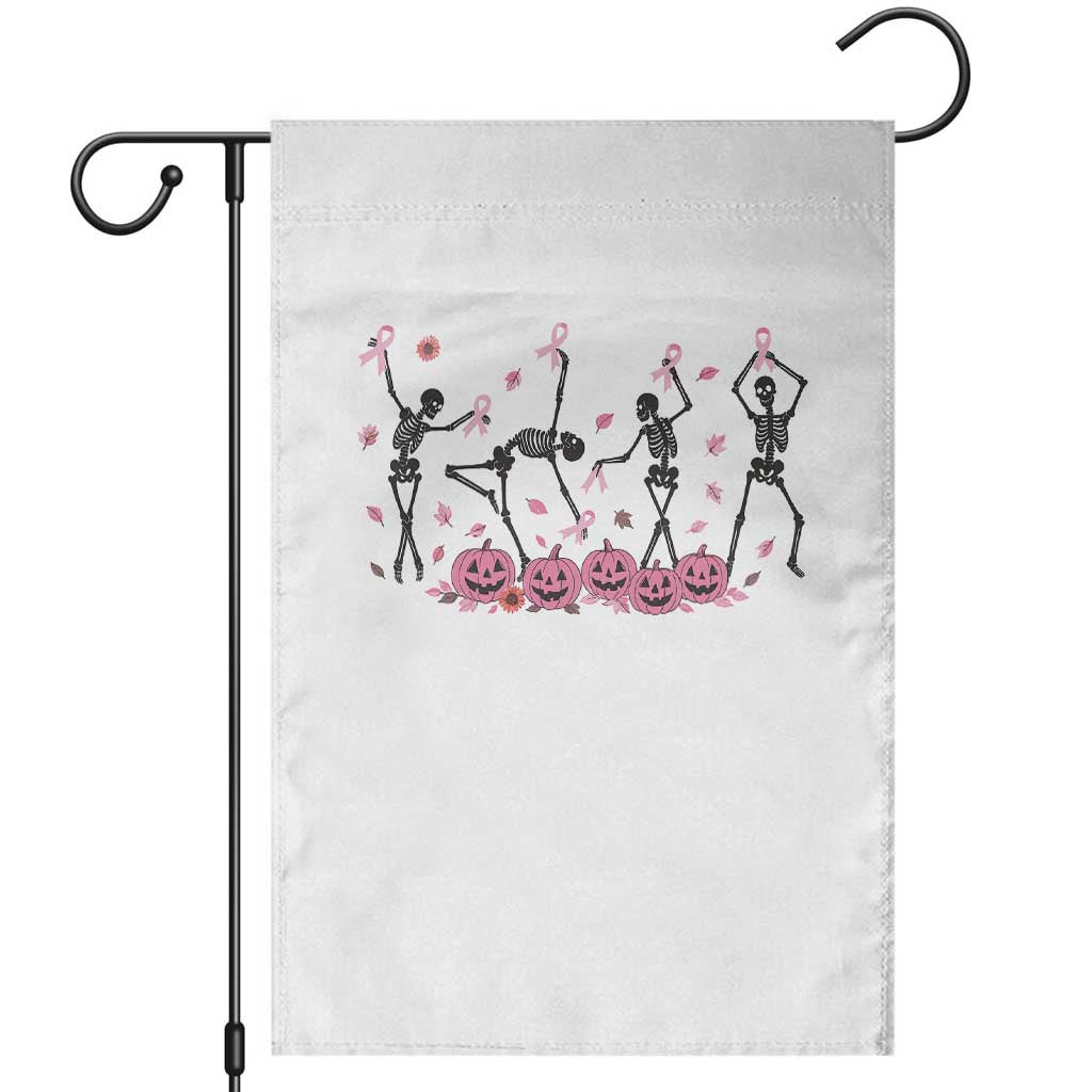 Dancing Skeletons Breast Cancer Garden Flag Skeleton Pink Ribbon Halloween TS10 White Print Your Wear
