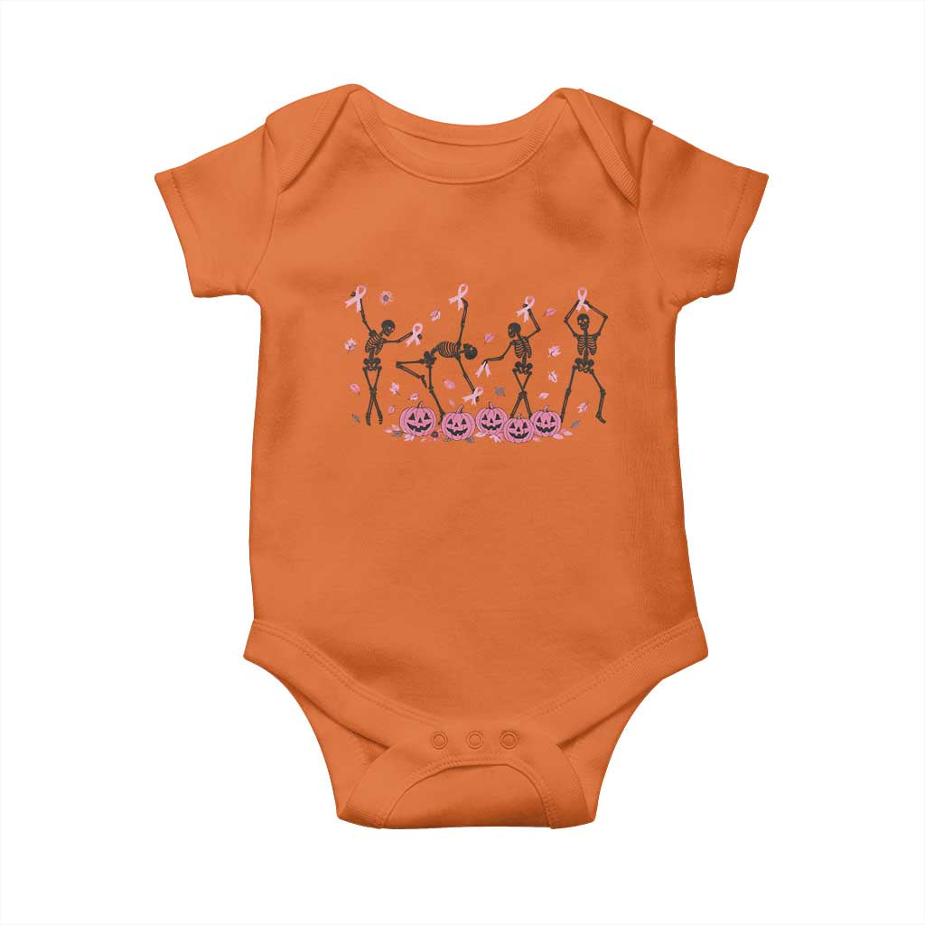Dancing Skeletons Breast Cancer Baby Onesie Skeleton Pink Ribbon Halloween TS10 Orange Print Your Wear