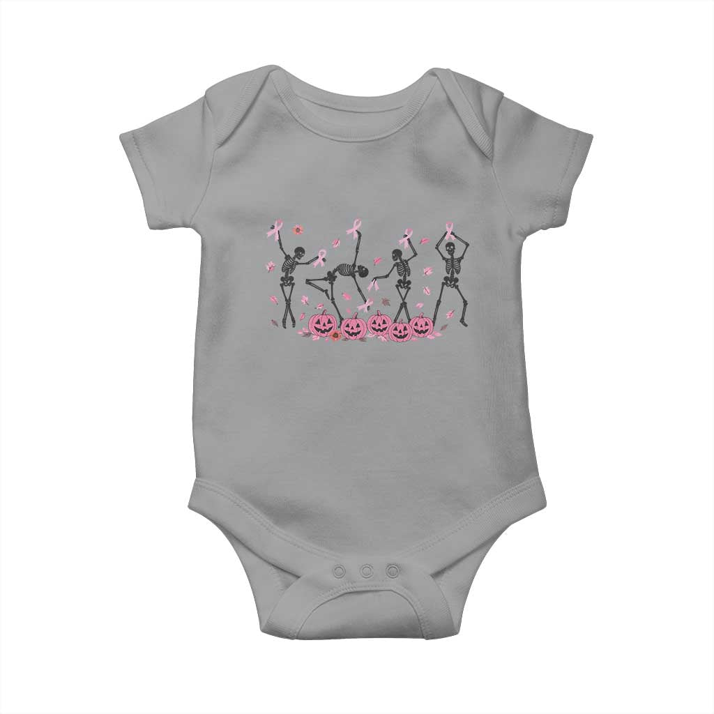 Dancing Skeletons Breast Cancer Baby Onesie Skeleton Pink Ribbon Halloween TS10 Sport Gray Print Your Wear