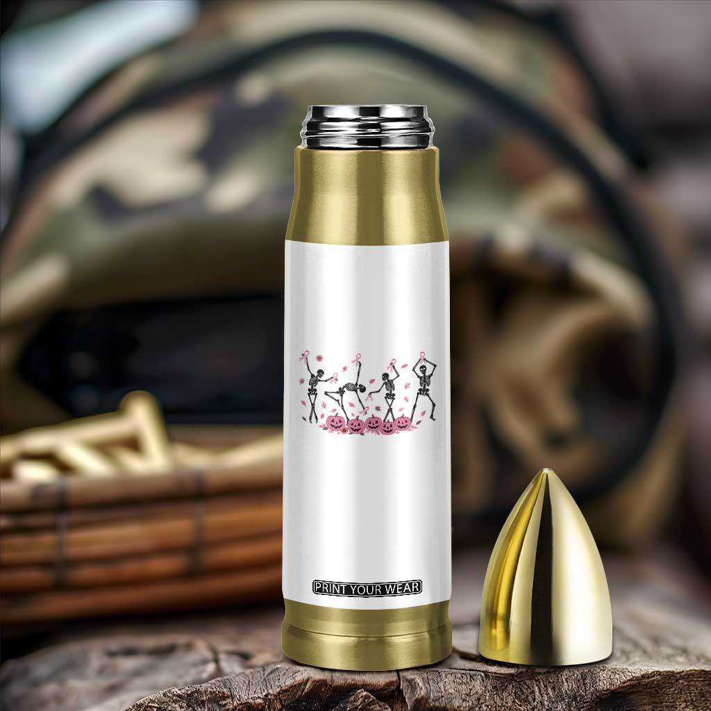 Dancing Skeletons Breast Cancer Bullet Tumbler Skeleton Pink Ribbon Halloween TS10 Print Your Wear