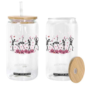 Dancing Skeletons Breast Cancer Glass Can Skeleton Pink Ribbon Halloween TS10 Print Your Wear