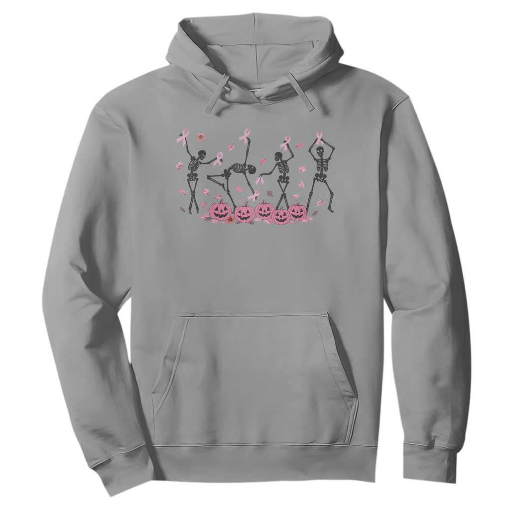 Dancing Skeletons Breast Cancer Hoodie Skeleton Pink Ribbon Halloween TS10 Sport Gray Print Your Wear