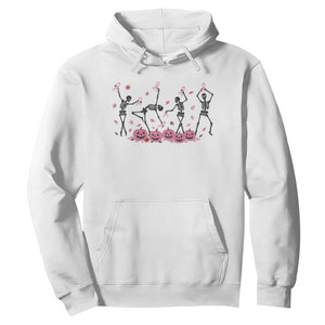 Dancing Skeletons Breast Cancer Hoodie Skeleton Pink Ribbon Halloween TS10 White Print Your Wear