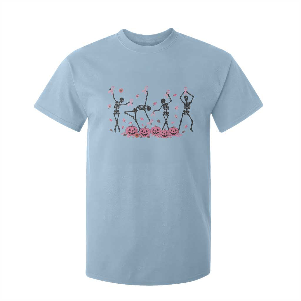 Dancing Skeletons Breast Cancer T Shirt For Kid Skeleton Pink Ribbon Halloween TS10 Light Blue Print Your Wear