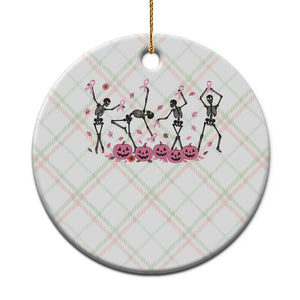 Dancing Skeletons Breast Cancer Ceramic Ornament Skeleton Pink Ribbon Halloween TS10 1pc Christmas Plaid Print Your Wear
