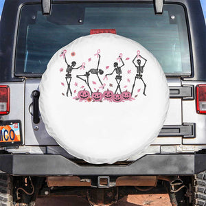 Dancing Skeletons Breast Cancer Spare Tire Cover Skeleton Pink Ribbon Halloween TS10 No hole White Print Your Wear