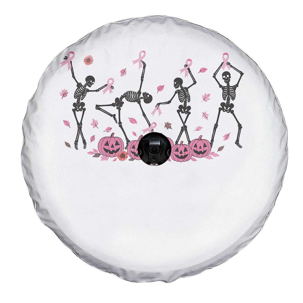 Dancing Skeletons Breast Cancer Spare Tire Cover Skeleton Pink Ribbon Halloween TS10 Print Your Wear