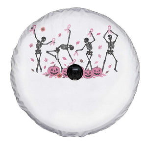 Dancing Skeletons Breast Cancer Spare Tire Cover Skeleton Pink Ribbon Halloween TS10 Print Your Wear