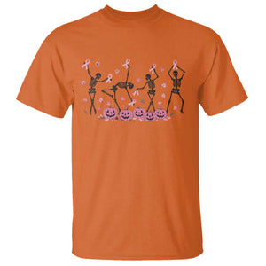 Dancing Skeletons Breast Cancer T Shirt Skeleton Pink Ribbon Halloween TS10 Orange Print Your Wear