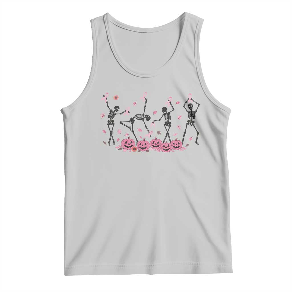 Dancing Skeletons Breast Cancer Tank Top Skeleton Pink Ribbon Halloween TS10 Ash Print Your Wear