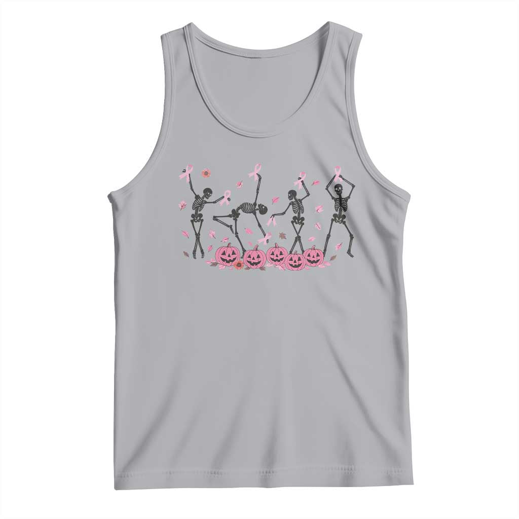 Dancing Skeletons Breast Cancer Tank Top Skeleton Pink Ribbon Halloween TS10 Athletic Heather Print Your Wear
