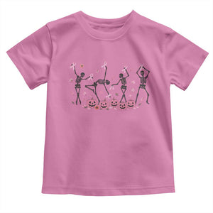 Dancing Skeletons Breast Cancer Toddler T Shirt Skeleton Pink Ribbon Halloween TS10 Azalea Print Your Wear