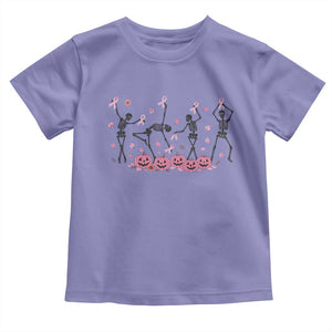 Dancing Skeletons Breast Cancer Toddler T Shirt Skeleton Pink Ribbon Halloween TS10 Violet Print Your Wear