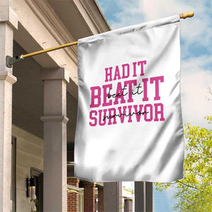 Breast Cancer Support Garden Flag Had it Beat it Survivor Gift TS10 Print Your Wear