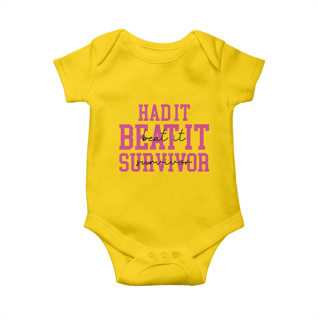 Breast Cancer Support Baby Onesie Had it Beat it Survivor Gift TS10 Daisy Print Your Wear