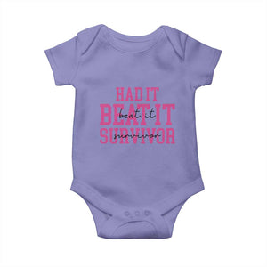 Breast Cancer Support Baby Onesie Had it Beat it Survivor Gift TS10 Violet Print Your Wear