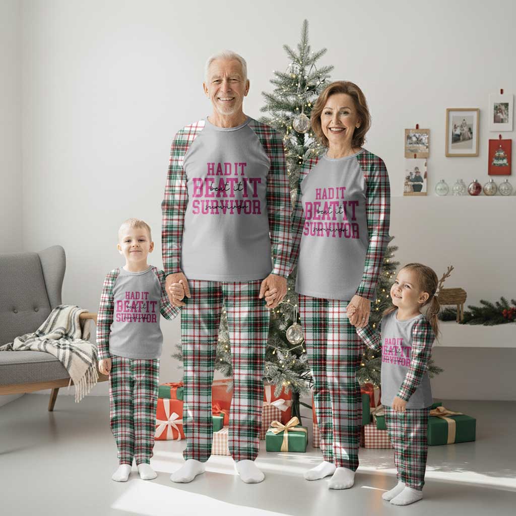 Breast Cancer Support Plaid Pajama Set Had it Beat it Survivor Gift TS10 Christmas Plaid Print Your Wear
