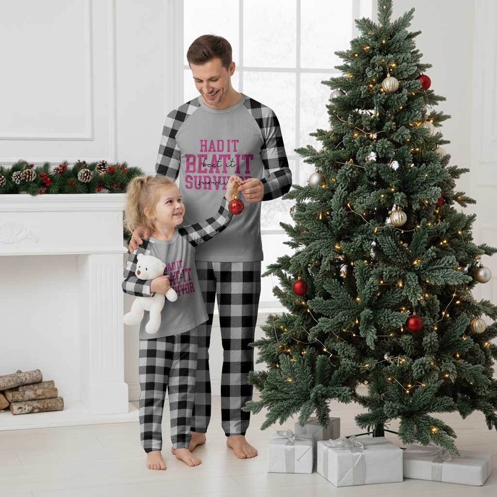 Breast Cancer Support Plaid Pajama Set Had it Beat it Survivor Gift TS10 White Plaid Print Your Wear