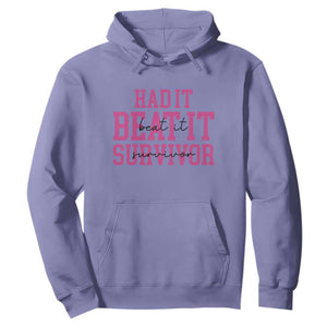 Breast Cancer Support Hoodie Had it Beat it Survivor Gift TS10 Violet Print Your Wear