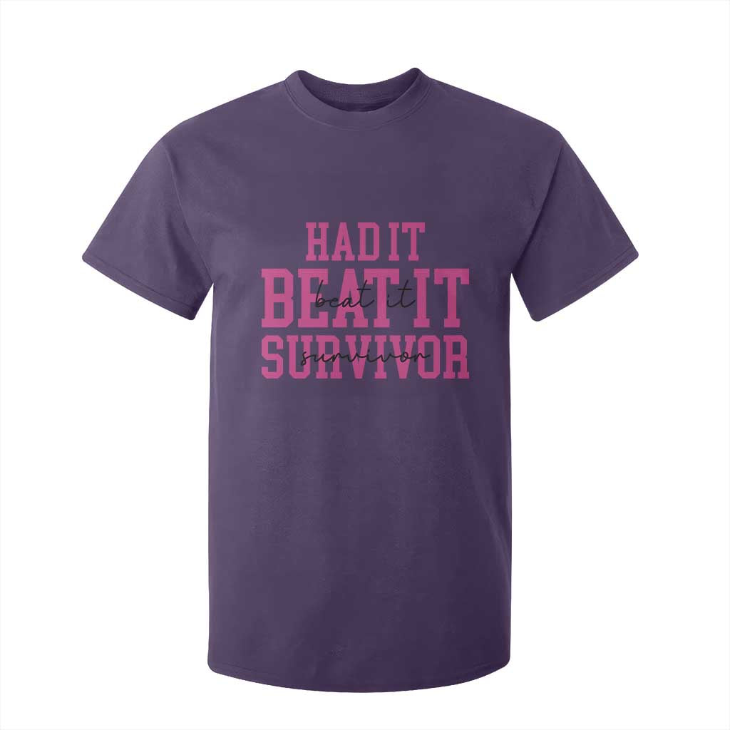 Breast Cancer Support T Shirt For Kid Had it Beat it Survivor Gift TS10 Purple Print Your Wear