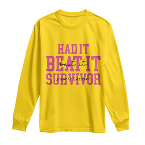 Breast Cancer Support Long Sleeve Shirt Had it Beat it Survivor Gift TS10 Daisy Print Your Wear