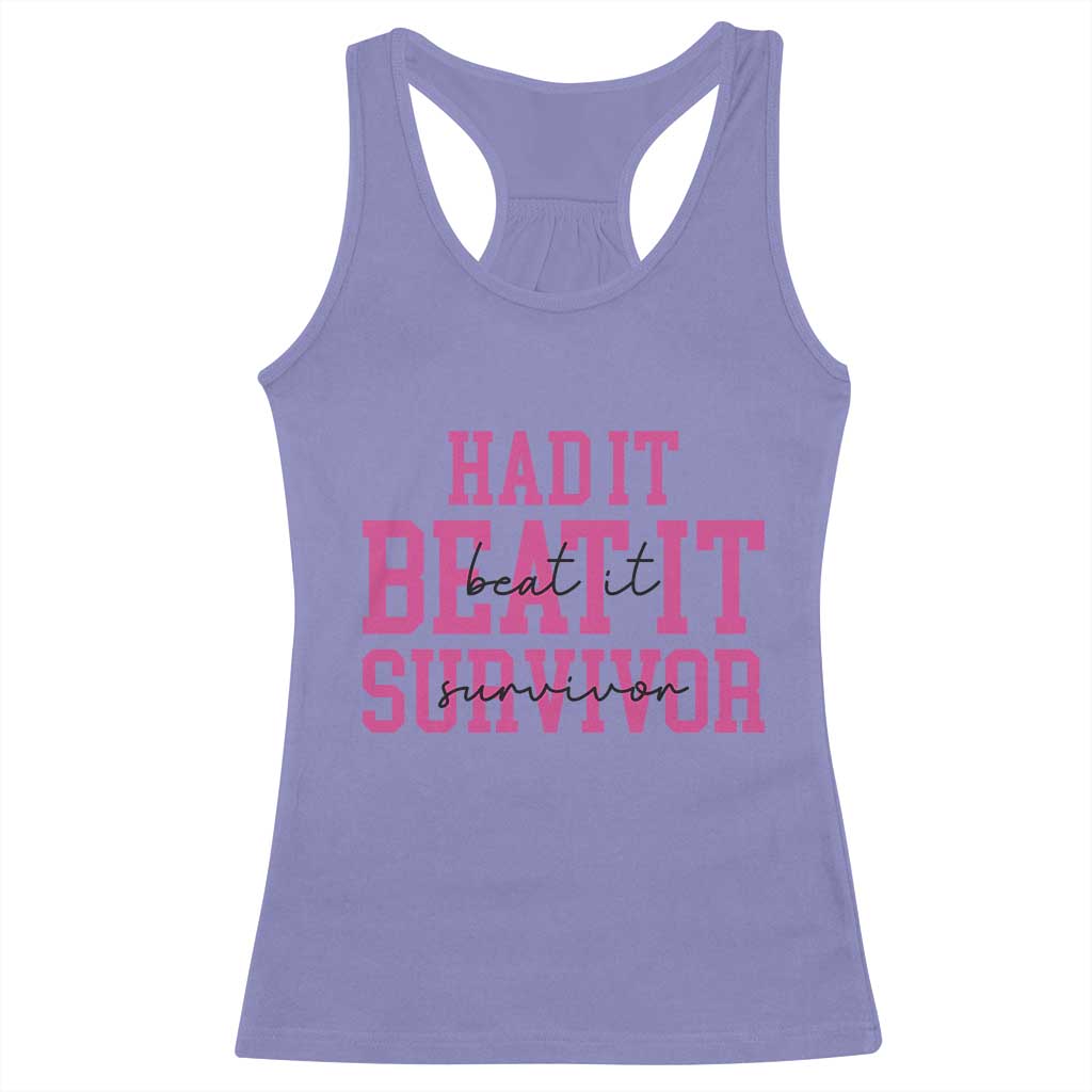 Breast Cancer Support Racerback Tank Top Had it Beat it Survivor Gift TS10 Violet Print Your Wear