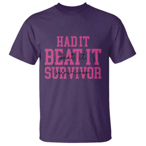 Breast Cancer Support T Shirt Had it Beat it Survivor Gift TS10 Purple Print Your Wear