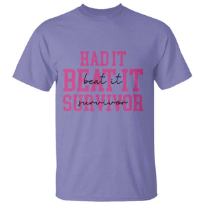 Breast Cancer Support T Shirt Had it Beat it Survivor Gift TS10 Violet Print Your Wear