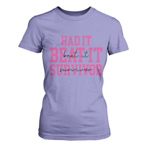 Breast Cancer Support T Shirt For Women Had it Beat it Survivor Gift TS10 Violet Print Your Wear