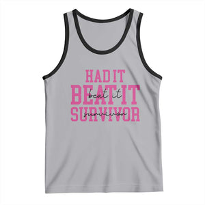 Breast Cancer Support Tank Top Had it Beat it Survivor Gift TS10 Athletic Heather Black Print Your Wear