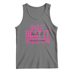 Breast Cancer Support Tank Top Had it Beat it Survivor Gift TS10 Black Heather Print Your Wear