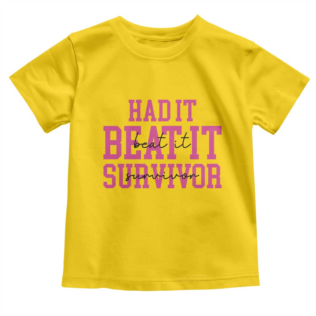 Breast Cancer Support Toddler T Shirt Had it Beat it Survivor Gift TS10 Daisy Print Your Wear