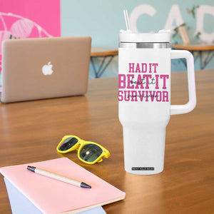 Breast Cancer Support Tumbler With Handle Had it Beat it Survivor Gift TS10 Print Your Wear