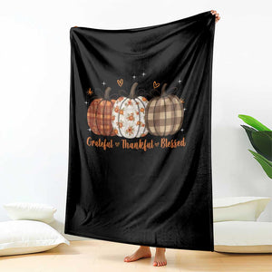 Grateful Thankful Blessed Pumpkin Throw Blanket Hello Thanksgiving Cozy Fall Autumn Rustic TS10 Print Your Wear