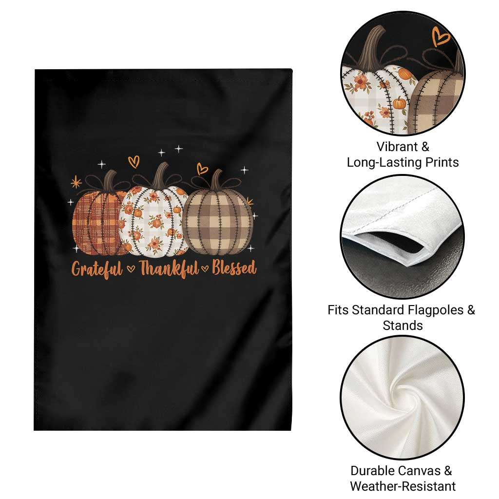 Grateful Thankful Blessed Pumpkin Garden Flag Hello Thanksgiving Cozy Fall Autumn Rustic TS10 Print Your Wear