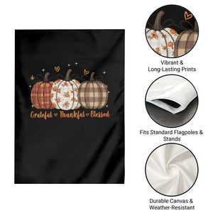 Grateful Thankful Blessed Pumpkin Garden Flag Hello Thanksgiving Cozy Fall Autumn Rustic TS10 Print Your Wear