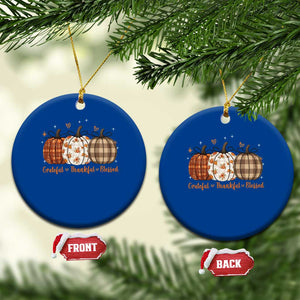 Grateful Thankful Blessed Pumpkin Ceramic Ornament Hello Thanksgiving Cozy Fall Autumn Rustic TS10 1pc Blue Print Your Wear
