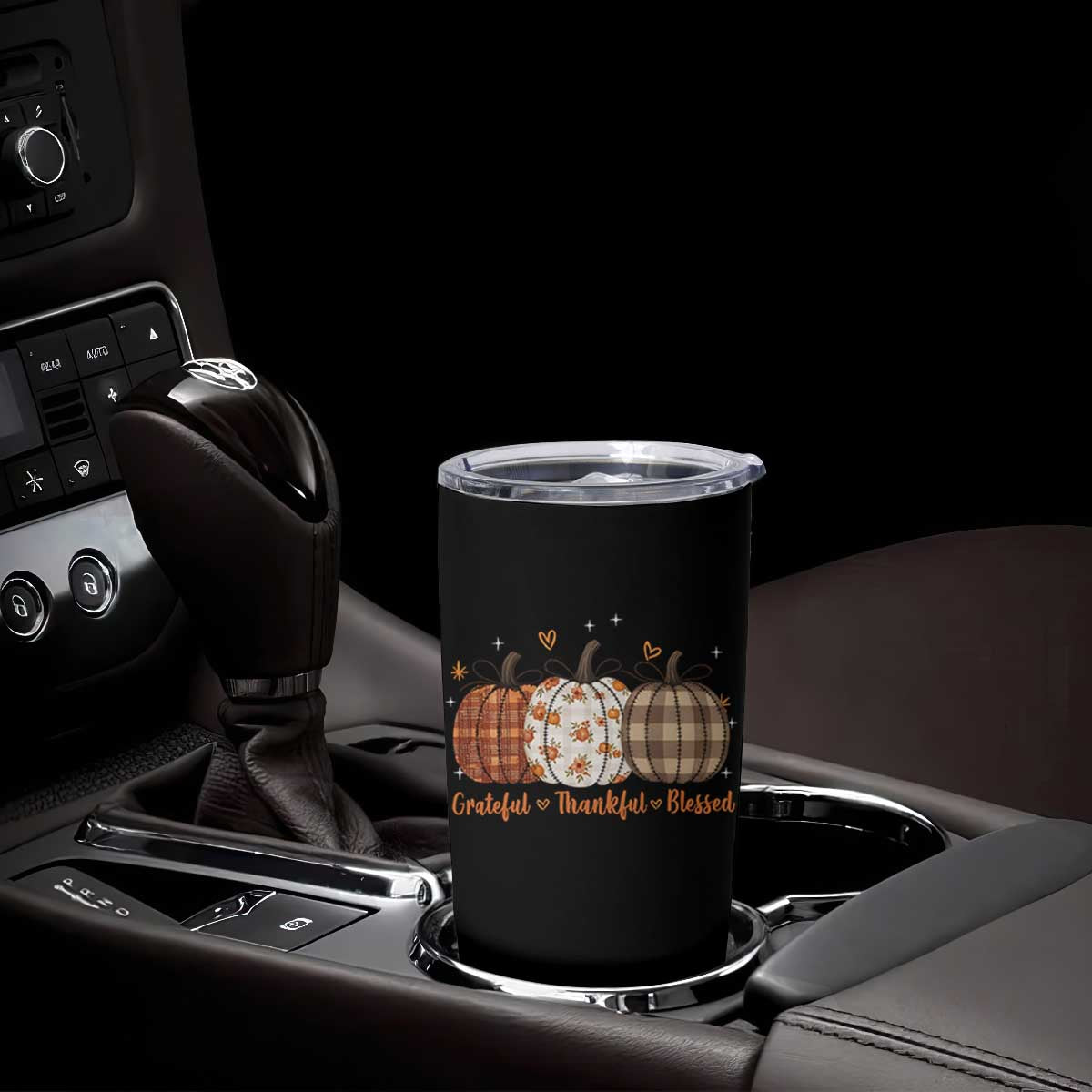 Grateful Thankful Blessed Pumpkin Tumbler Cup Hello Thanksgiving Cozy Fall Autumn Rustic TS10 Print Your Wear