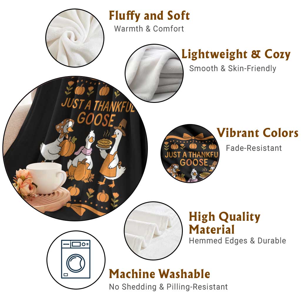 Just a Thankful Goose Throw Blanket Thanksgiving Silly Gooses TS10 Print Your Wear