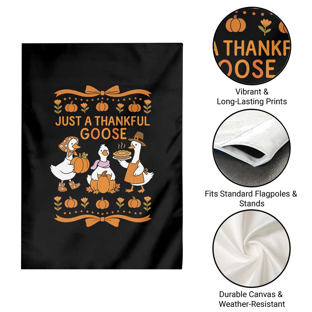 Just a Thankful Goose Garden Flag Thanksgiving Silly Gooses TS10 Print Your Wear