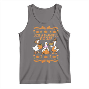 Just a Thankful Goose Tank Top Thanksgiving Silly Gooses TS10 Deep Heather Print Your Wear
