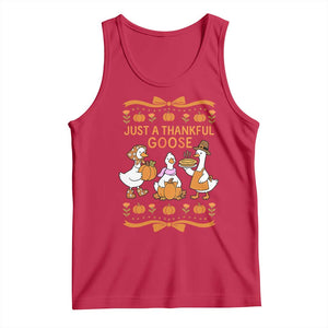 Just a Thankful Goose Tank Top Thanksgiving Silly Gooses TS10 Red Print Your Wear