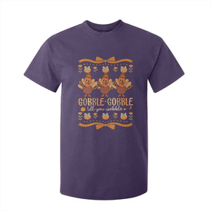 Gobble Gobble Till You Wobble T Shirt For Kid Funny Thanksgiving Turkey TS10 Purple Print Your Wear