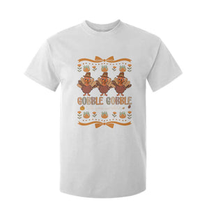 Gobble Gobble Till You Wobble T Shirt For Kid Funny Thanksgiving Turkey TS10 White Print Your Wear