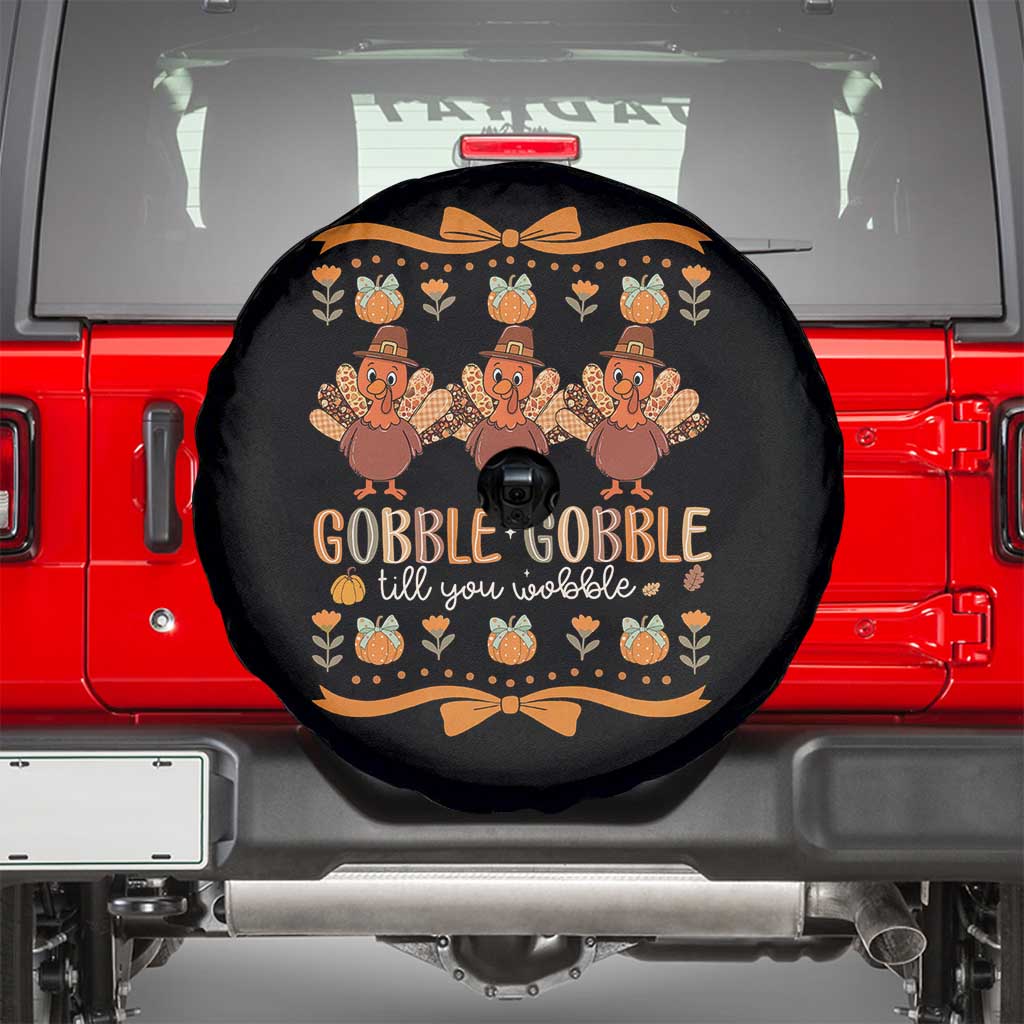 Gobble Gobble Till You Wobble Spare Tire Cover Funny Thanksgiving Turkey TS10 Black Print Your Wear