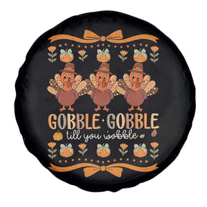 Gobble Gobble Till You Wobble Spare Tire Cover Funny Thanksgiving Turkey TS10 Print Your Wear