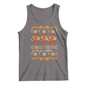 Gobble Gobble Till You Wobble Tank Top Funny Thanksgiving Turkey TS10 Deep Heather Print Your Wear