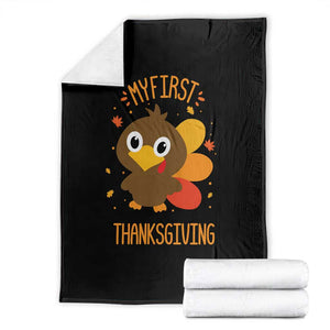 My First Thanksgiving Throw Blanket Funny Thanksgiving Turkey TS10 Black Print Your Wear
